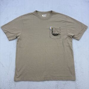 Carhartt Shirt Mens Large Brown K87 Loose Relaxed Fit Short Sleeve Pocket Tee